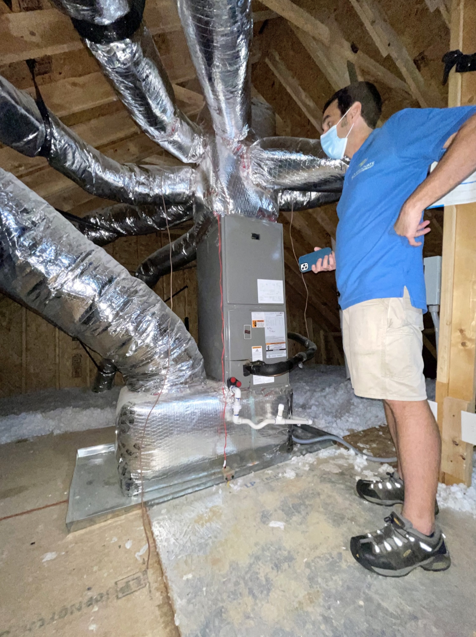The pre-existing HVAC system had ductwork running through the unconditioned attic