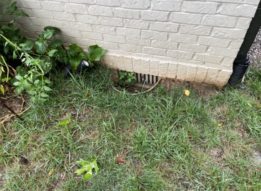 Foundation vents below grade allow water to enter crawlspace