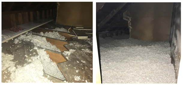 Before and after attic insulation