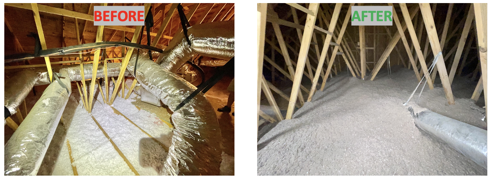 Attic, before and after
