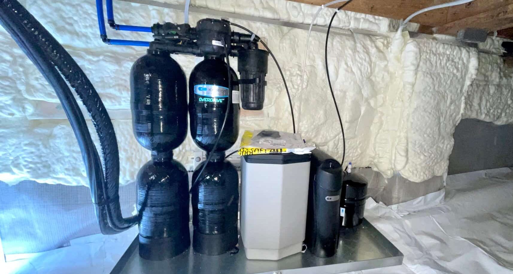 water filtration system in a basement