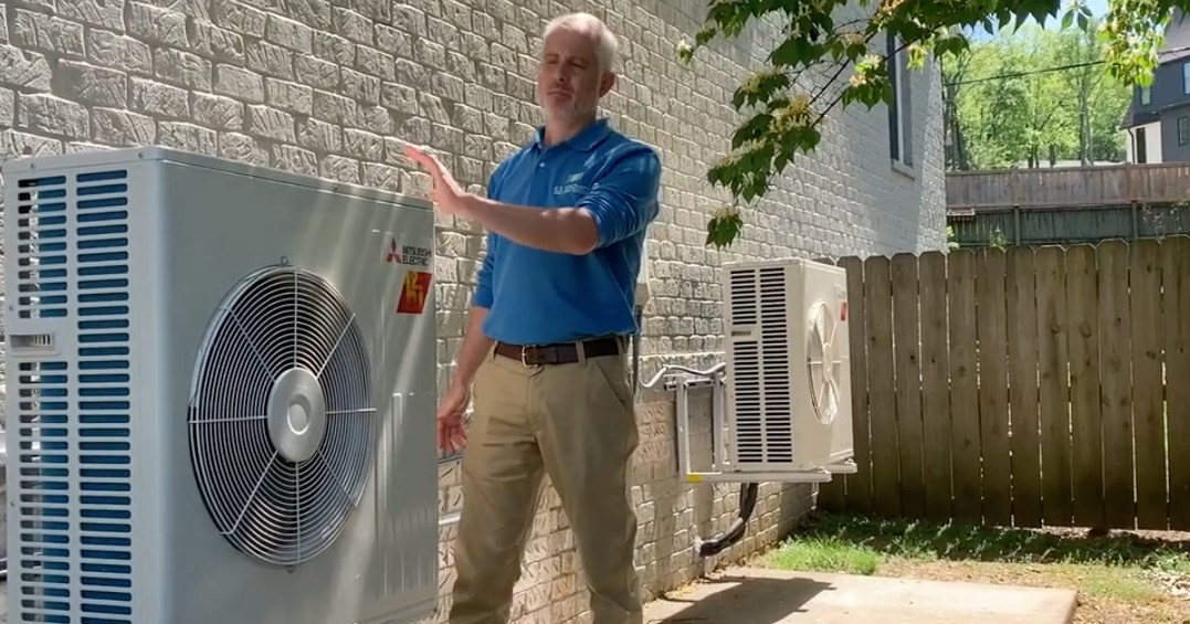 erik with a mistubishi heat pump