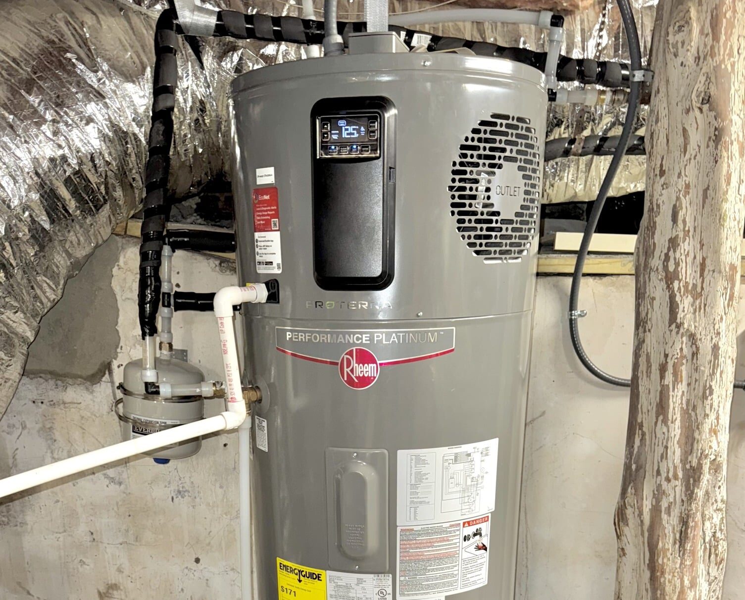 heat pump water heater installed